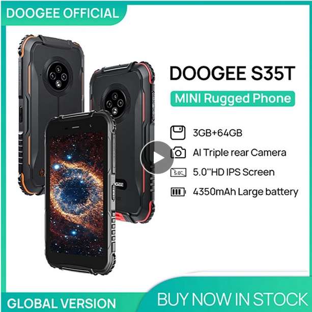 DOOGEE S35T Rugged Phone Sony 13MP Triple Camera 5.0” HD IPS Screen 3GB+64GB 4350mAh Quad core - £47.56 @ Aliexpress / DOGGEE Official Store