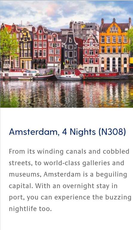 Last Minute 4 night Cruise to Amsterdam - All Meals and Entertainment included 2 sharing an inside cabin on Ventura £398 @ P&O Cruises