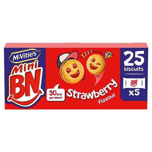 McVitie's Mini BN Strawberry Mini Snacks Bags, 5 x 35g