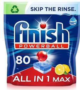 Finish All-in-One Max Dishwasher Tablets, LEMON, 80 Tablets £10 / £7.50 Subscribe & Save @ Amazon