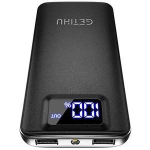 GETIHU Power Bank, 3A High Speed 10000mAh LED Display USB C Portable Charger, USB C In & Output with vouchers - TopStar GETIHU Accessory FBA