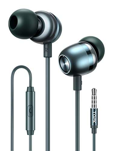 TOPK High Definition Wired Earphones (3.5mm) - £4 with voucher, sold by TOPKDirect @ Amazon