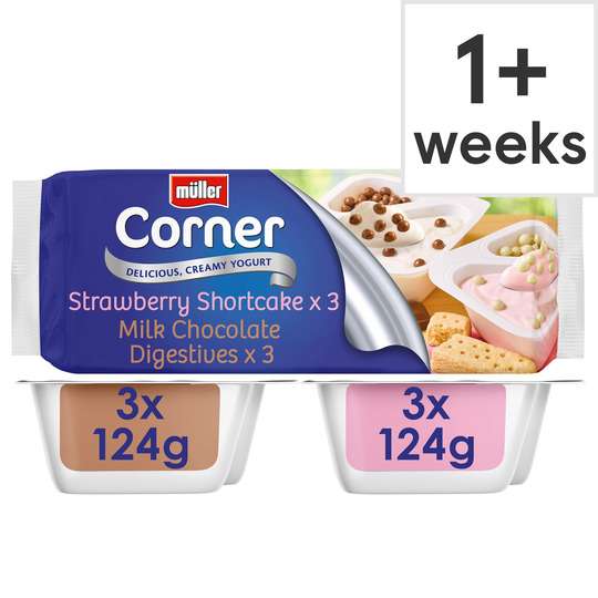 Muller Corner Strawberry Shortcakes & Milk Chocolate Digestive 6 X 124G - Clubcard price