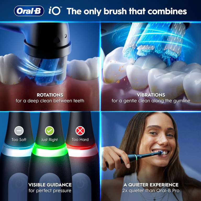 Oral-B iO3 Electric Toothbrush, Black, with Travel Case and Spare Head ...
