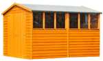 Shire 10 x 8ft Double Door Overlap Apex Wooden Shed with Window
