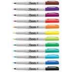 Sharpie Permanent Markers Ultra Fine Point For Precise Marks Assorted Colours 12 Marker Pens