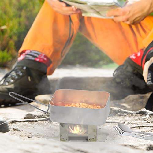Milestone Camping Aluminium Cook Set Mess Tins Stove Fuel Cooking Pans Portable 