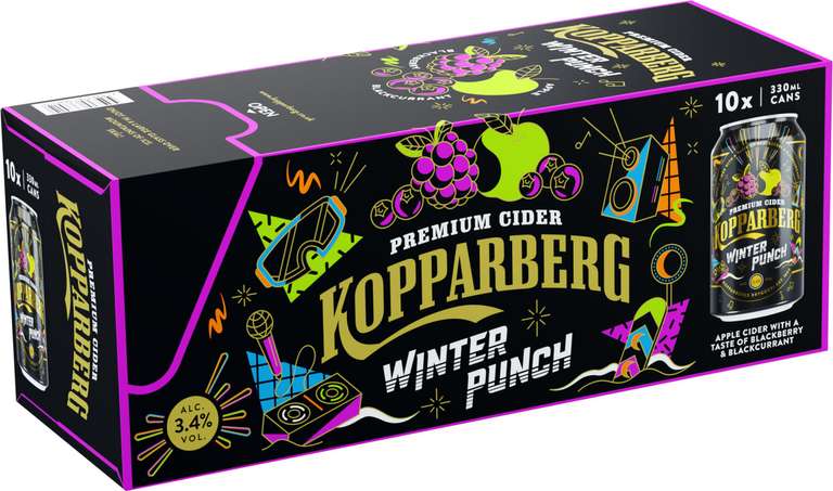 KOPPARBERG WINTER PUNCH Fruit Cider 10 x 330ml CAN - W/Voucher