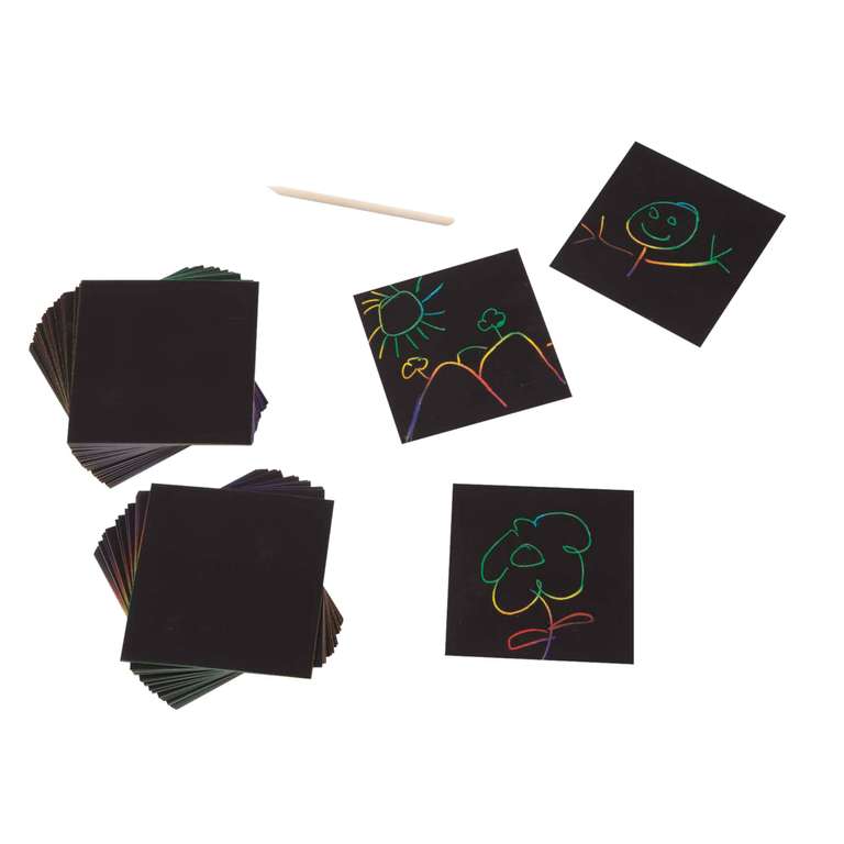 Melissa & Doug Rainbow Mini Scratch Art Note Cubes, Arts and Crafts, Scratch Art, 125 mini notes