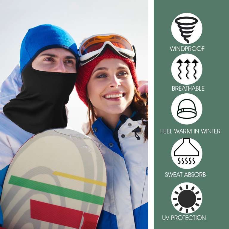 2 x Ski Mask Balaclava Full Face Mask - sold by Henglike FBA