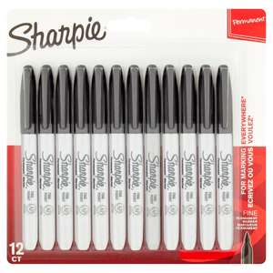 12 Pack Sharpie Black Permanent Markers - £6.25 @ Tesco, Haverfordwest