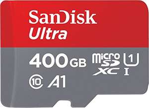SanDisk Ultra 400GB microSDXC Memory Card + SD Adapter with A1 App Performance Up to 120 MB/s, Class 10, U1, Red/Grey