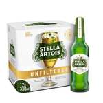 Stella Artois Unfiltered 12pk 330 ml bottle (5% ABV) - £11 / £9.35 With 5% Voucher & Subscribe & Save (£8.80 With 15% S&S) @ Amazon