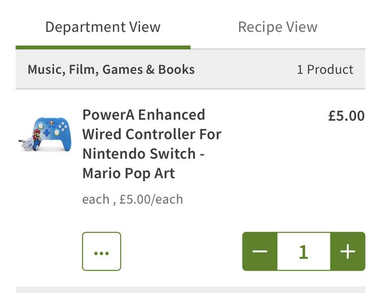 PowerA Enhanced Wired Controller For Nintendo Switch - Mario Pop Art £5 online @ Asda
