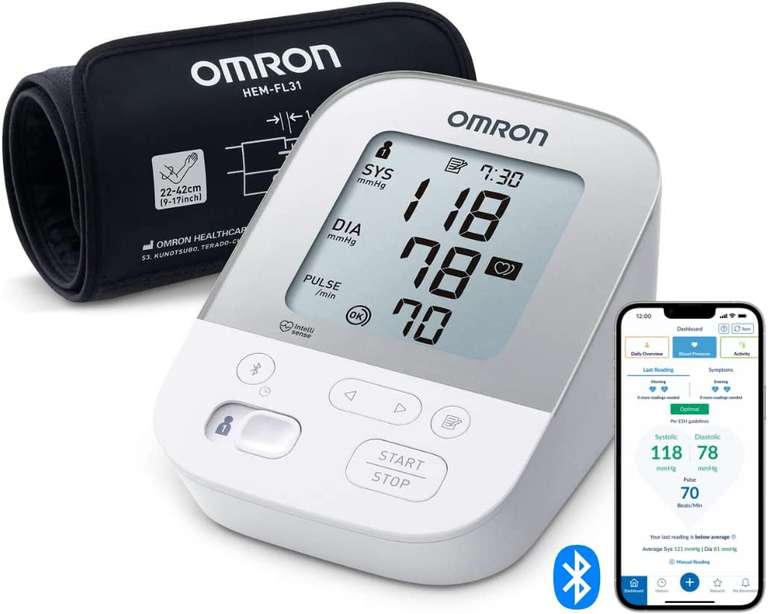 OMRON X4/X7/EVOLV Smart Automatic Blood Pressure Monitors For Home Use Clinically Validated From £47.99 @ Amazon