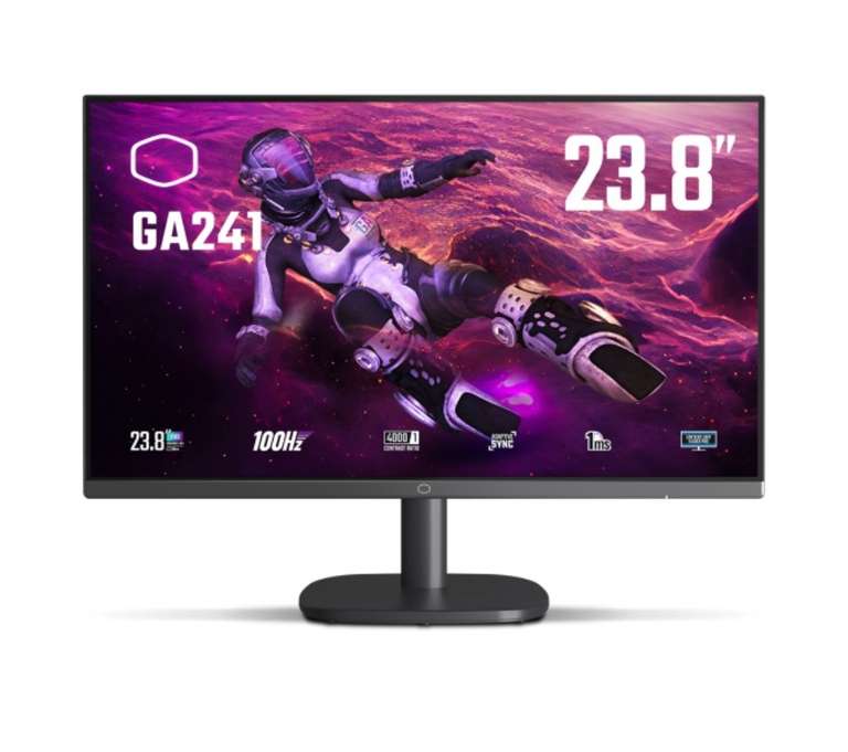 Cooler Master GA241 23.8" Full HD 100Hz Gaming Monitor + Free £10 Steam Voucher £85.97 + £5.99 Delivery @ Laptops Direct