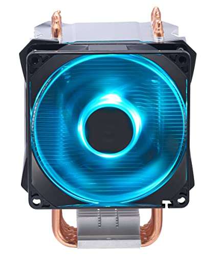 Amazon Basics Computer Cooling Fan with Cooler Master Technology, CPU Air Cooler, 4 Heat Pipes, RGB LED PWM, Aluminum Fins