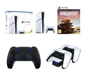 SONY PlayStation 5 (Slim), DualSense Wireless Controller (Midnight Black), Venom VS5001 Twin Docking Station & Wreckfest (PS5) Bundle