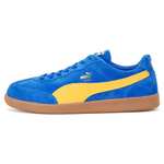 PUMA Liga Suede Low Trainers Sports Shoes - Yellow Sizzle/ Whisper White with code @ Puma