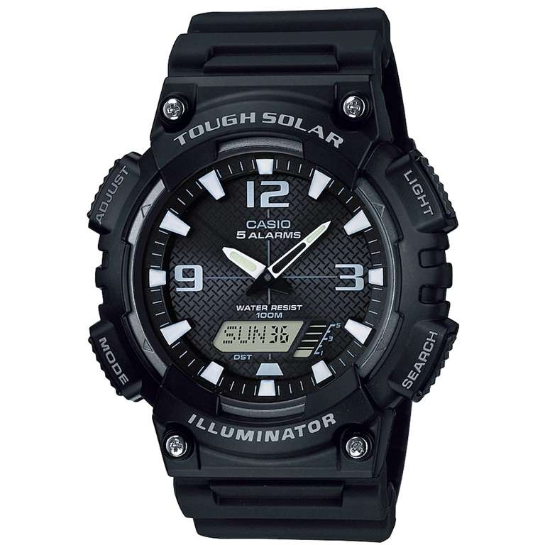 Casio AQ-S810W-1AVEF Tough Solar Watch - 52 mm, 100M Water Resistance, 5 Alarms, Worldwide mode - W/code (Free Click & Collect)