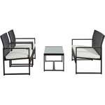 Outdoor Essentials 4 Seater Black Rattan KD Sofa Lounge Set
