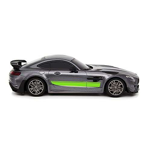 CMJ RC Cars New Mercedes GT Pro AMG Remote control Radio Car 1:24 Officially Licensed 1:24 Scale Working Lights 2.4Ghz (Grey)