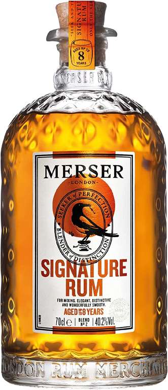 NEW Merser Signature Rum 70cl | An Exquisite Blend of Caribbean Rums | Aged up to 8 years | Award Winning Rum | 40.2% ABV - £23 @ Amazon