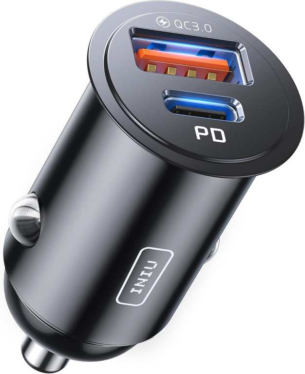 INIU Car USB Charger, Total 60W [USB C 30W+USB A 30W] 12V USB Socket, Black - Discount At Checkout - Sold by SimpleLife LLC / FBA