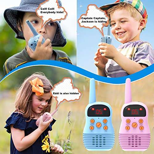 Kids Walkie Talkie with LCD Flashlight, clear Sound for Outside Adventures, Camping, Hiking (2pack) £17 @ Amazon