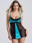 Lovehoney Empress Blue Satin and Lace Chemise Set - £14 + Free Delivery On All Orders - @ Lovehoney