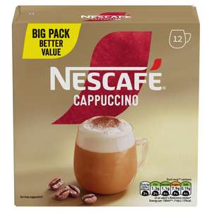 NESCAFÉ Cappuccino Sachets - 12 Cups - £1.56 w/15% voucher+15% S&S