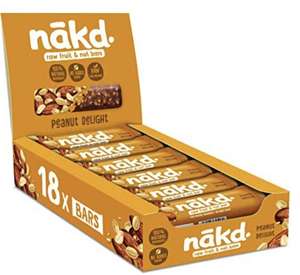 Nakd Peanut Delight Natural Fruit & Nut Bars 18 Pack £6.66 / £6.33 with Subscribe & Save + 15% first order voucher @ Amazon