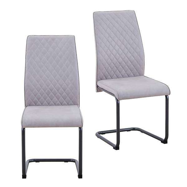 Skelby Cantilever Dining Chairs - Set of 2 - Silver Grey collection only