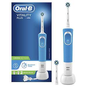 Oral-B Vitality Plus Electric Toothbrush, 1 Handle, 2 Cross Action Toothbrush Heads £20 @ Amazon