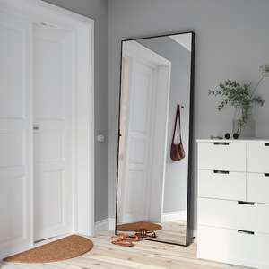 HOVET Mirror, Black or Aluminium (78 x 196cm) + Add-on - Free C&C (IKEA Family Member)