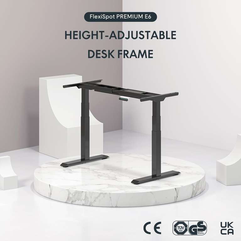 FLEXISPOT Electric Standing Sitting Desk Frame 3 Column 2 Motors 125kg Capacity Black E6B W/Voucher, Sold by Ergonomic FBA