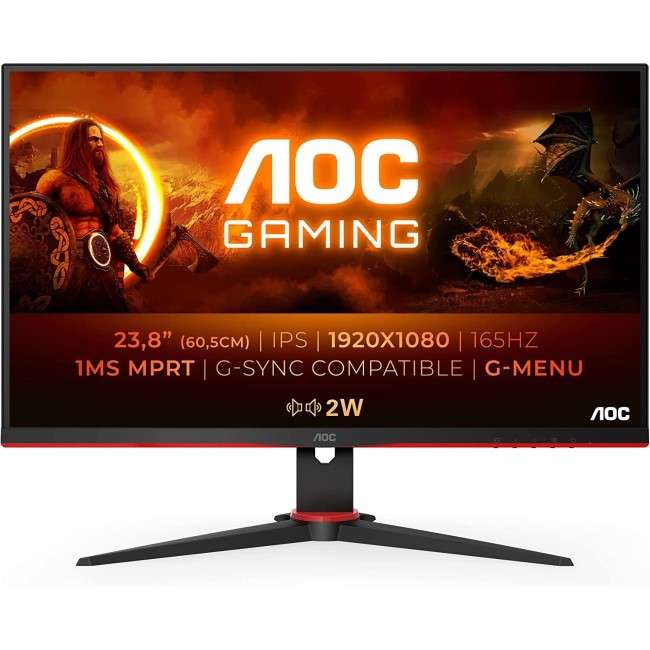 AOC G2 23.8" G-Sync Compatible, 165Hz, 1ms, IPS Panel Gaming Monitor £154.97 @ Laptops Direct