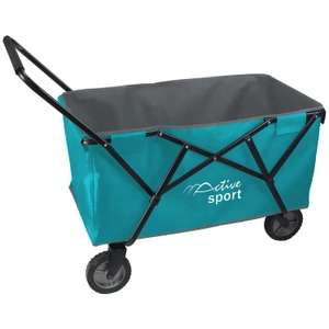 Active Sport Folding Camping Trolley 4-Wheeled Steel 95cmx65cm 9.5kg sold by The Range