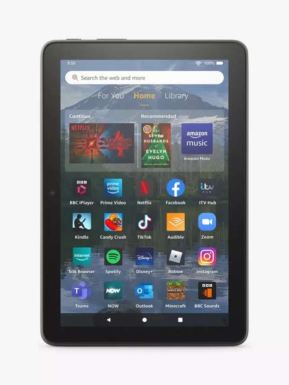 Amazon Fire HD 8 Plus Tablet (12th Generation, 2022) with Alexa Hands-Free, Hexa-core, Fire OS, Wi-Fi, 32GB, 8"