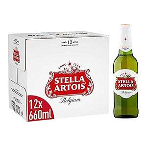Stella Artois Premium Lager Beer Large Bottle, 12 x 660ml - £19.80/£16.20 Subscribe & Save With Voucher + Extra 5% Off 1st S&S @ Amazon