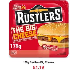 Rustlers Big Cheese Burger 179g - £1.19 @ Farmfoods