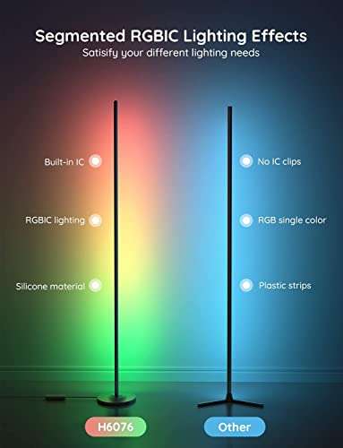 Govee RGBIC LED Corner Floor Lamp ( Alexa Google Assistant, 16 Million Colours & 58 Scenes Mood Light W/Code Sold by Govee UK FBA