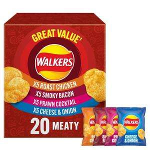 Walkers Classic Variety/Meaty Multipack Crisps 20x25g - Nectar Price