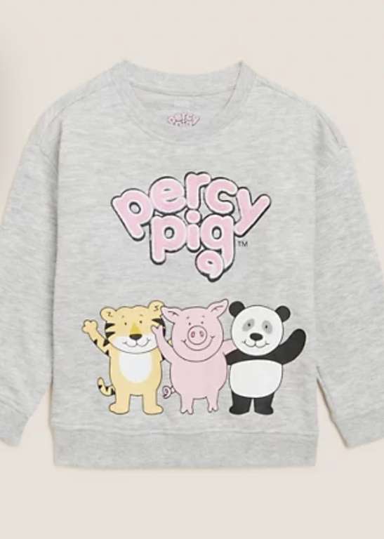 Cotton Rich Percy Pig Sweatshirt (2-7 Yrs) - £6.50 with click & collect (All Sizes Available At Time Of Posting) @ Marks & Spencer