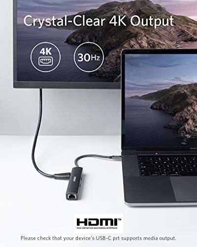 Anker USB C Hub Adapter, 5-in-1 USB C Adapter with 4K USB C to HDMI, £35.69 sold by Anker Direct @ Amazon