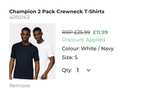 Men’s Champion 2 Pack Crewneck T-Shirts White / Navy £11.99 with code + free Click & Collect @ Footasylum