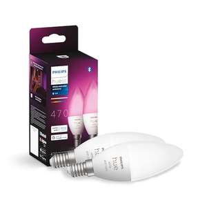 Philips Hue White & Color Ambiance E14 LED bulbs 2-Pack (470 lumens) - £68.98 for 1 pack, £117.27 for 2 packs