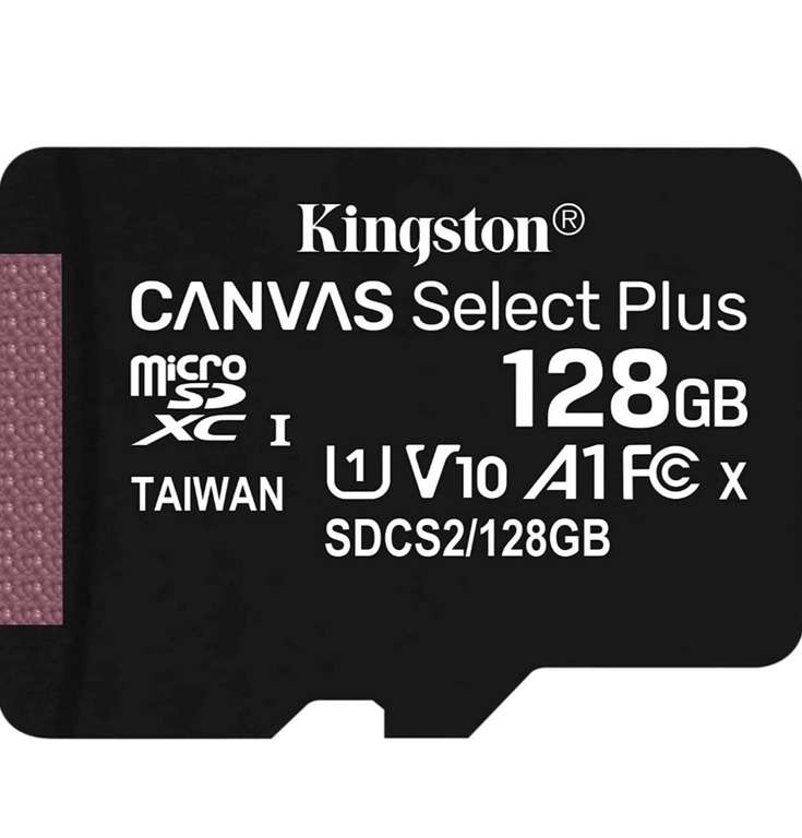 128GB Kingston Canvas Select Plus microSD Card A1 V10 Class 10 £8.04 @ Amazon