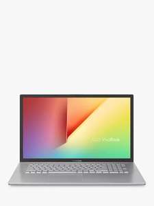 ASUS VivoBook 17 X712 Laptop, Intel Core i3 Processor, 8GB RAM, 256GB SSD, 17.3" Full HD, Silver £287.99 with code at John Lewis & Partners