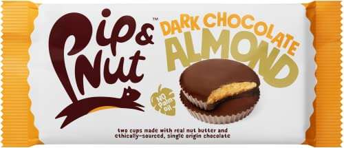 Pip & Nut Dark Chocolate Almond Butter Cups (15 Pack - 2 per Pack) No Palm Oil, Vegan, Gluten Free - £10 / £7.75 With Sub & Save @ Amazon